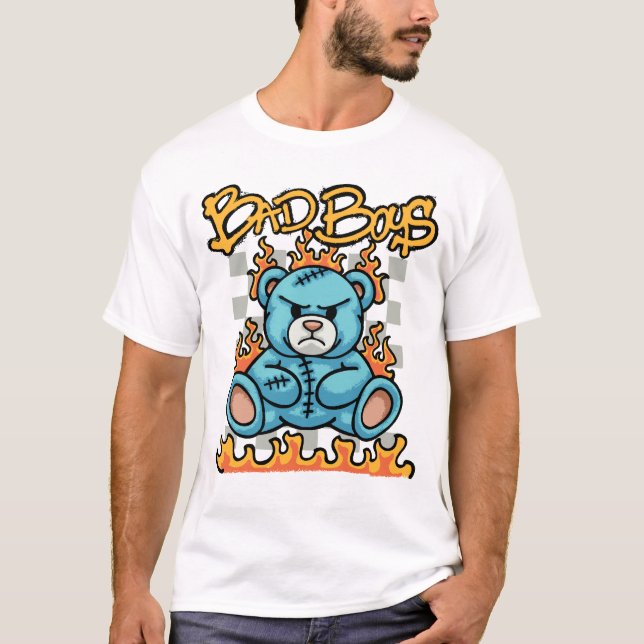 Camiseta Teddy Bear with Flames streetwear (Anverso)