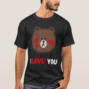 Camiseta Teddy Bear With Lipstick Valentines Day I Love You