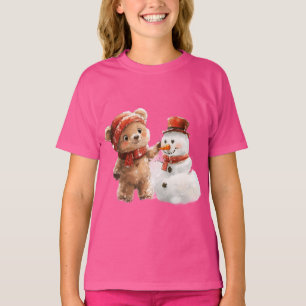 Camiseta Teddy Bear y Snowman