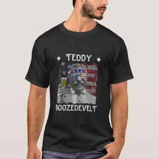 Camiseta Teddy Boozedevelopment 4 de julio Bebiendo Theodor