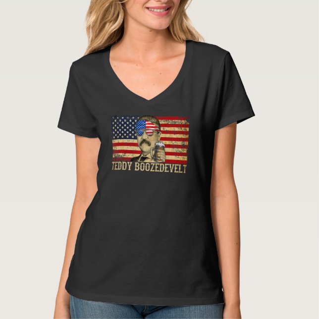 Camiseta Teddy Boozedevelopment Theodore Roosevelt 4 De Jul (Anverso)
