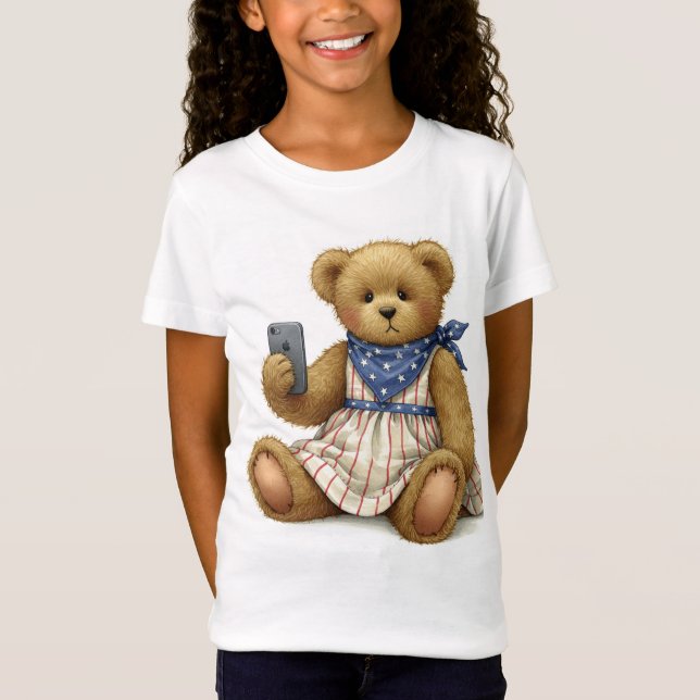Camiseta Teddy con un iPhone, por Natasha Us (Anverso)