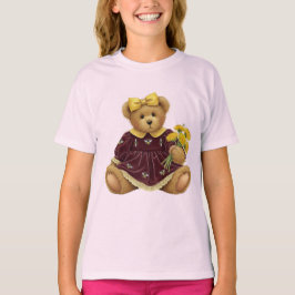 Camiseta Teddy con un vestido de terciopelo de Borgoña con
