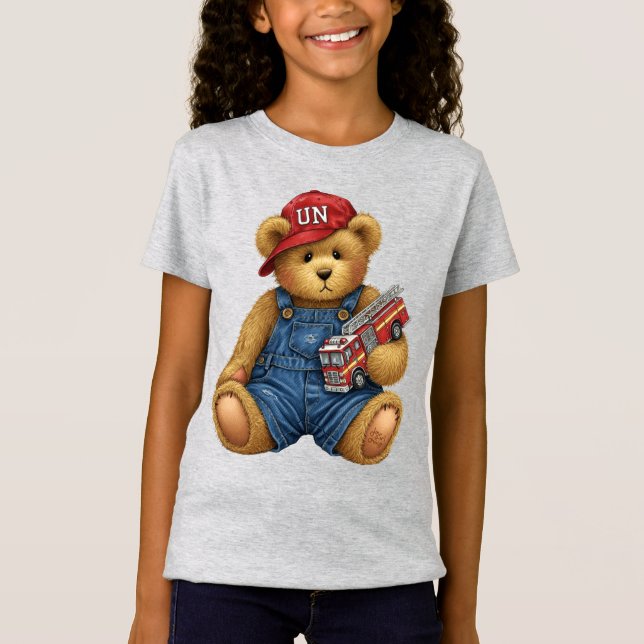 Camiseta Teddy en los altos de Denim con un camión de bombe (Anverso)