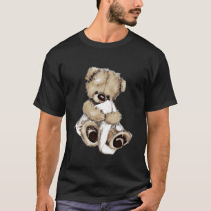 Camiseta Teddy lindo con oso de peluche de manta con bla co