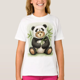 Camiseta Teddy - Panda con bambú por Natasha Us