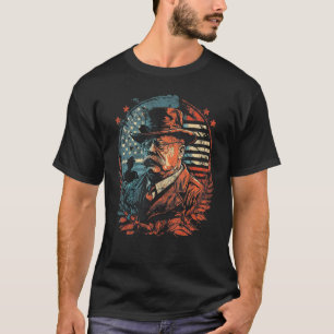 Camiseta Teddy Roosevelt 4 de julio Patrioti, la bandera es