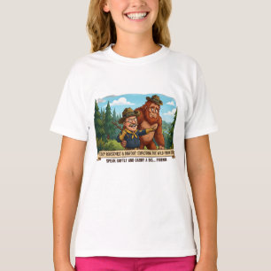 Camiseta Teddy Roosevelt y Bigfoot divertida caricatura - N