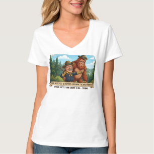 Camiseta Teddy Roosevelt y Bigfoot divertida caricatura - N