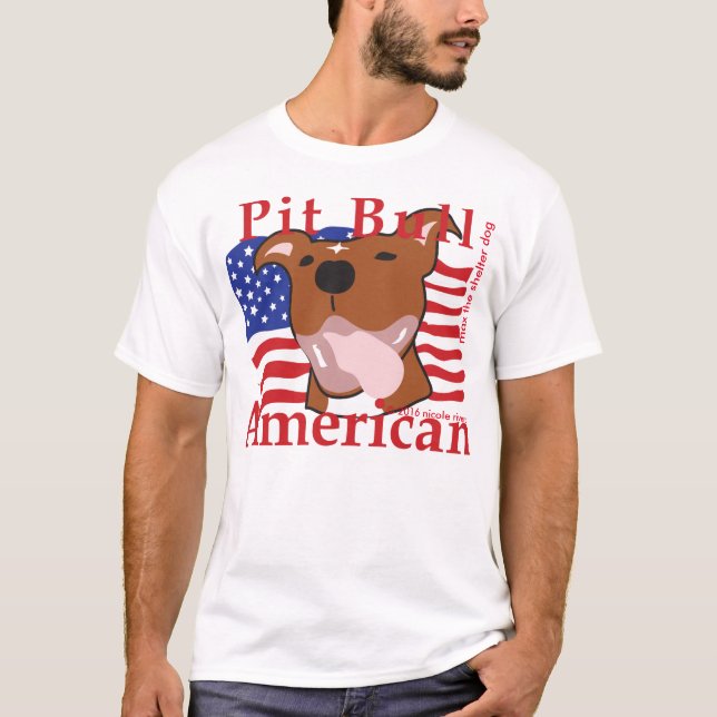 Camiseta Tee americano de Max's Pit Bull (Anverso)