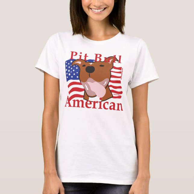 Camiseta Tee americano de pit bull femenino (Anverso)