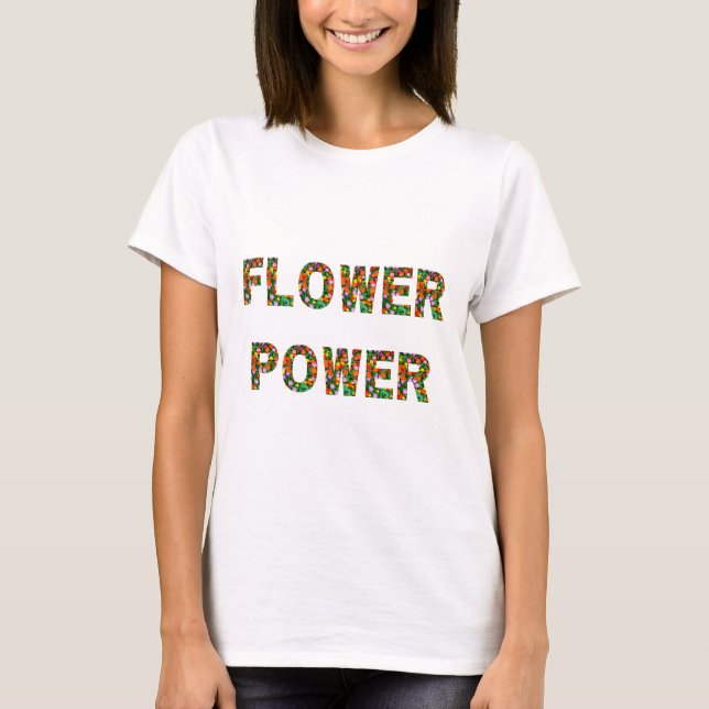 Camiseta Tee básico de mango corto de alimentación de flor (Anverso)