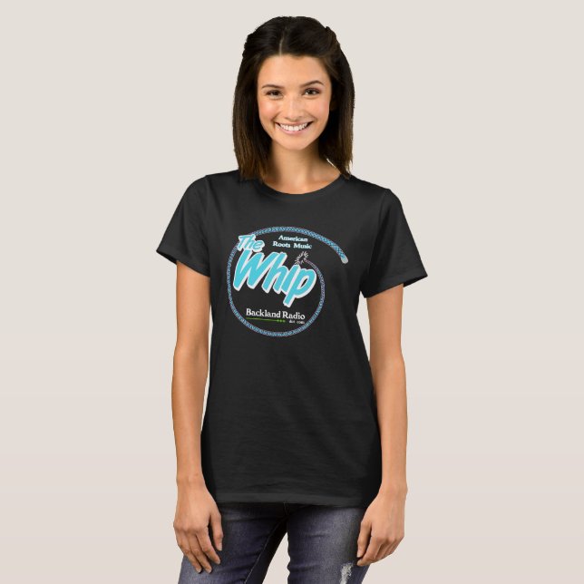 Camiseta Tee blanco para damas negras con logo azul y blanc (Anverso completo)