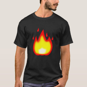 Camiseta Tee caliente de llamas de fuego de Emoji