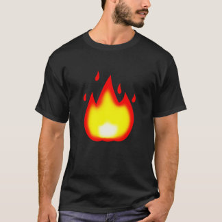 Camiseta Tee caliente de llamas de fuego de Emoji