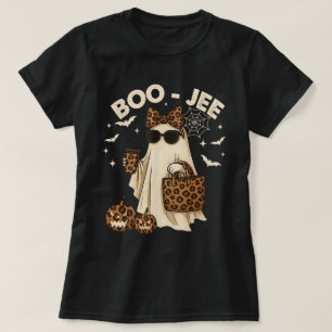 Camiseta Tee Chica de Halloween de Boujee Leopard Ghost