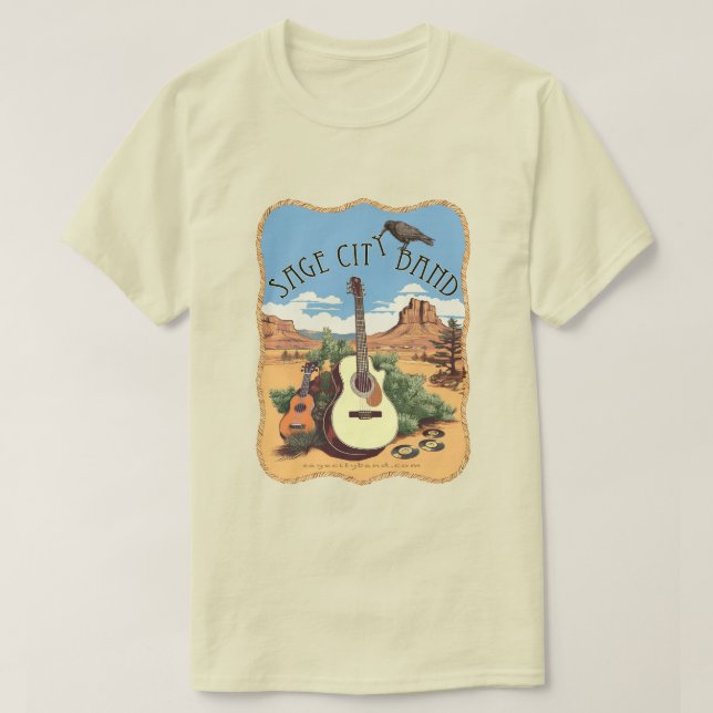 Camiseta Tee con el diseño de banda de Sage City. (Diseño del anverso)