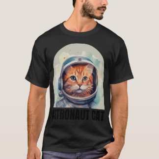Camiseta Tee con logotipo grande para gato astronauta