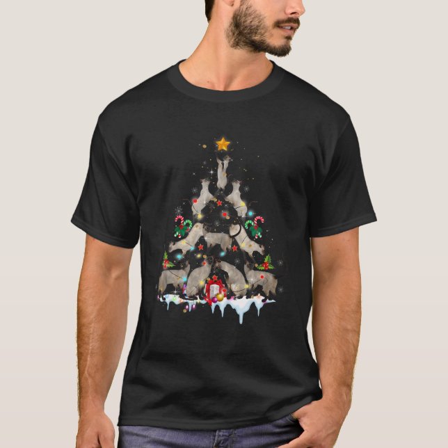 Camiseta Tee de árbol de gatos siamés - Feliz Navidad (Anverso)