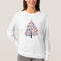 Tee de árbol de navidad festivo para mujeres