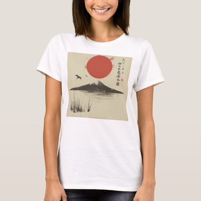 Camiseta Tee de armonía de Haiku - Poema japonés minimalist (Anverso)
