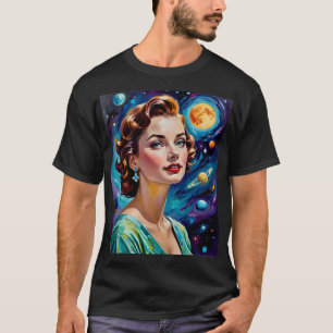 Camiseta Tee de arte de belleza cósmica retro futurista