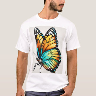 Camiseta "Tee de arte de mariposa vibrante - Abraza el colo