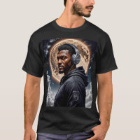 Tee de arte de vibraciones de luna futurista