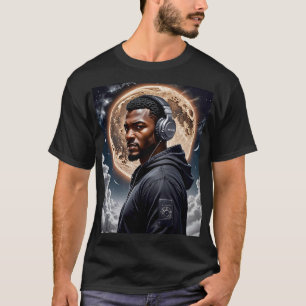 Camiseta Tee de arte de vibraciones de luna futurista