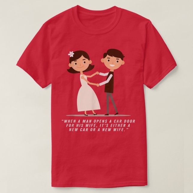 Camiseta Tee De Auto Man Y Tees De Boda (Diseño del anverso)