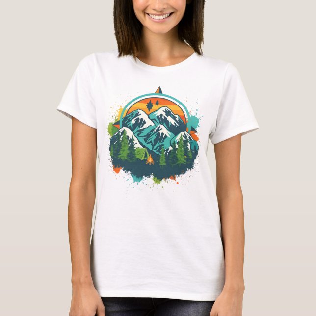 Camiseta Tee de aventuras de brújula retro para amantes de  (Anverso)