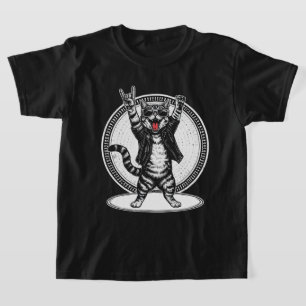 Camiseta Tee de bailarina de rock de Guay Cat   Gracioso re