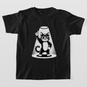 Camiseta Tee de bailarina de rock de Guay Cat   Gracioso re