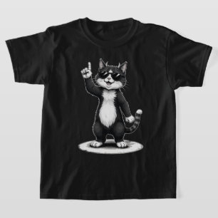 Camiseta Tee de bailarina de rock de Guay Cat   Gracioso re