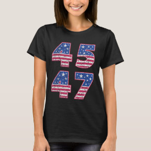 Camiseta Tee De Bandera De Trump 2024 Vintage 45 47 Para Mu