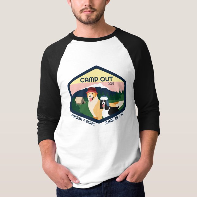 Camiseta Tee de béisbol Camp Out 2025 (Anverso)
