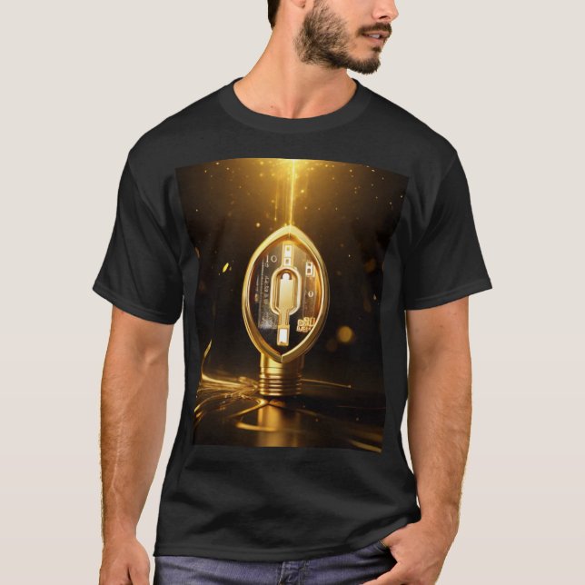 Camiseta Tee de bloqueo negro y oro (Anverso)