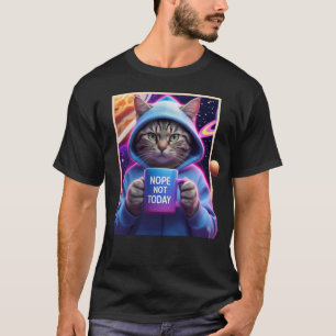 Camiseta Tee de café de gato: No, no es hoy - Meme de la ac