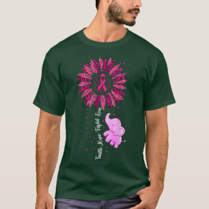Camiseta Tee de Cáncer de Mama, Faith Hope Love Elephant Su