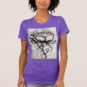 Camiseta Tee de canvas de Bella para mujeres de "Petals neg