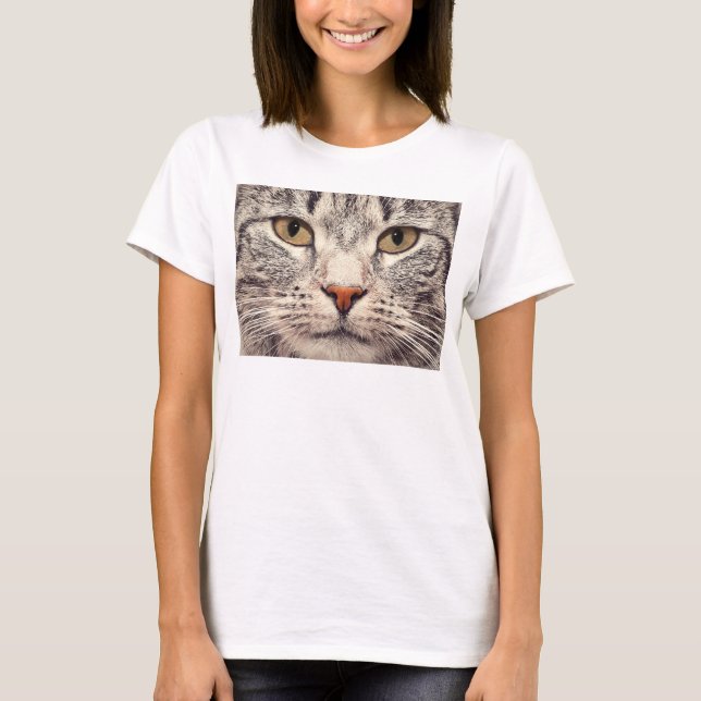 Camiseta Tee de cara de gato para mujeres (Anverso)