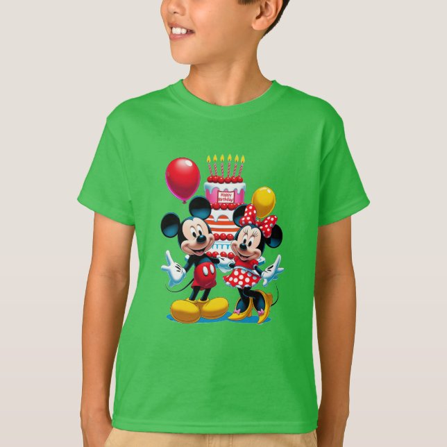 Camiseta Tee de celebración de cumpleaños de Mickey y Minni (Anverso)