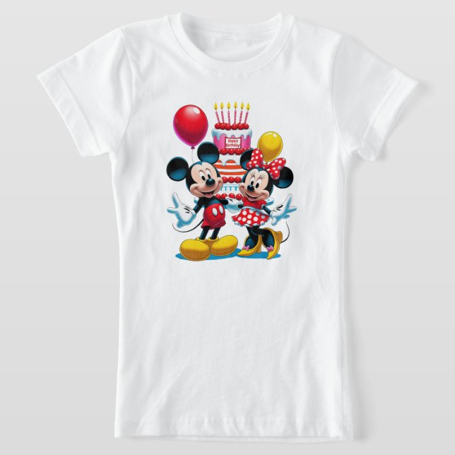 Camiseta Tee de celebración de cumpleaños de Mickey y Minni (Distribución)