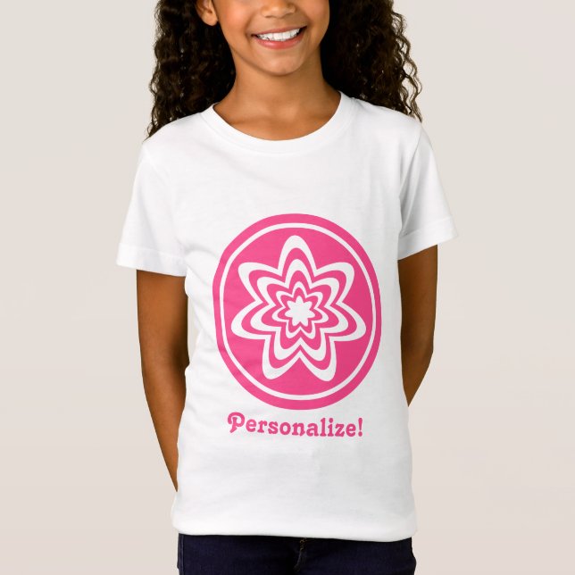 Camiseta Tee de Chica de explosión floral, rosa (Anverso)