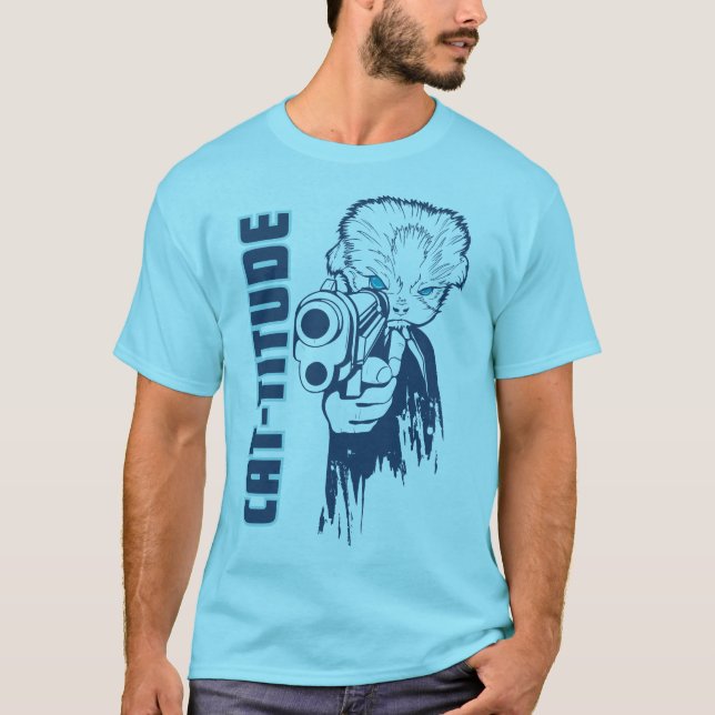 Camiseta Tee de cuello redondo de alta moda de magnitud gat (Anverso)