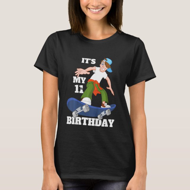 Camiseta Tee de cumpleaños número 11 para niños. Son mis hi (Anverso)