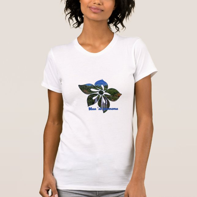 Camiseta Tee de damas de "Waterfall Hibiscus" (Anverso)