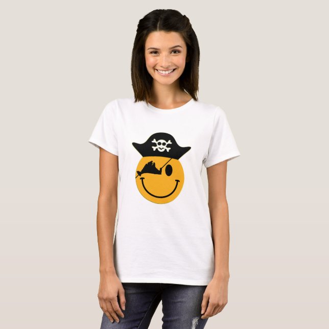 Camiseta Tee de damas sonrientes piratas de Martha (Anverso completo)