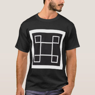 Camiseta Tee de diseño abstracto versátil, en blanco y negr