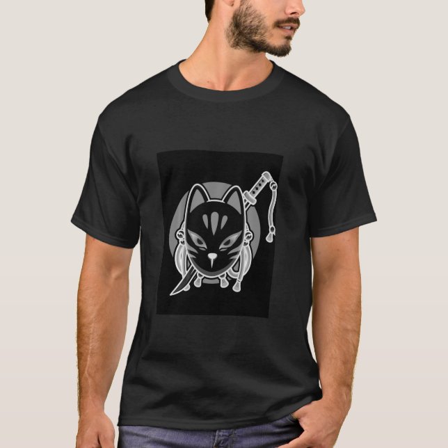 Camiseta Tee de diseño de máscara de Kitsune (Anverso)